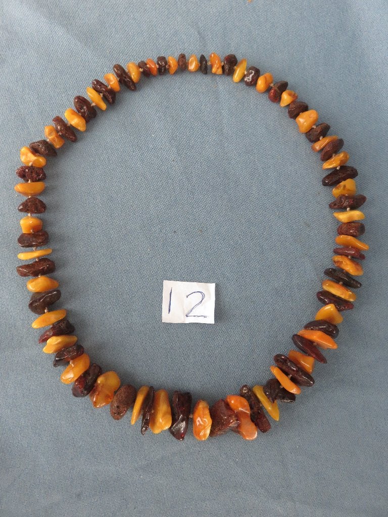 Hals ketting in divers barnsteen - 20e eeuw – lengte = 66 cm, Sieraden, Tassen en Uiterlijk, Kettingen, Ophalen of Verzenden, Zo goed als nieuw