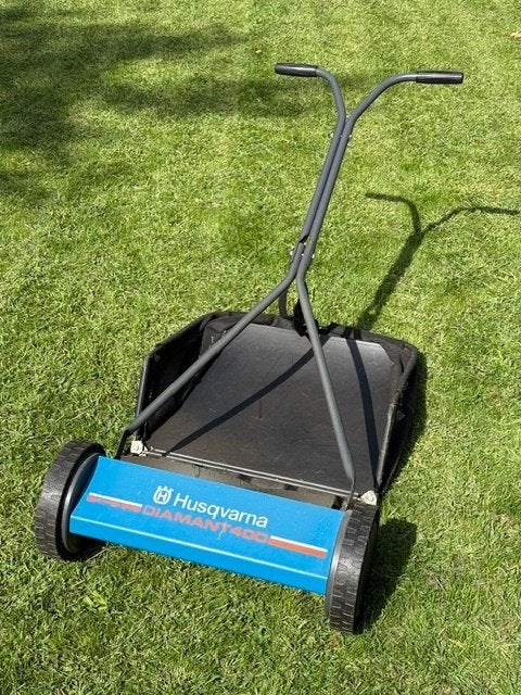 Husqvarna handmaaier, Gebruikt, Ophalen of Verzenden, Opvangbak, 40 t/m 49 cm