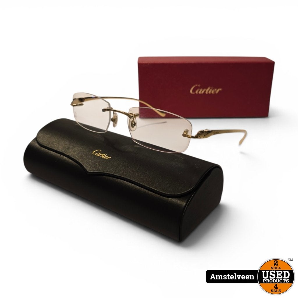 Cartier Panthère CT0061O Gold 135 Zonnebril | Nette Staat, Cartier, Gebruikt, Support@cartier.com, 13 Rue de la Paix, 75002 Paris
France