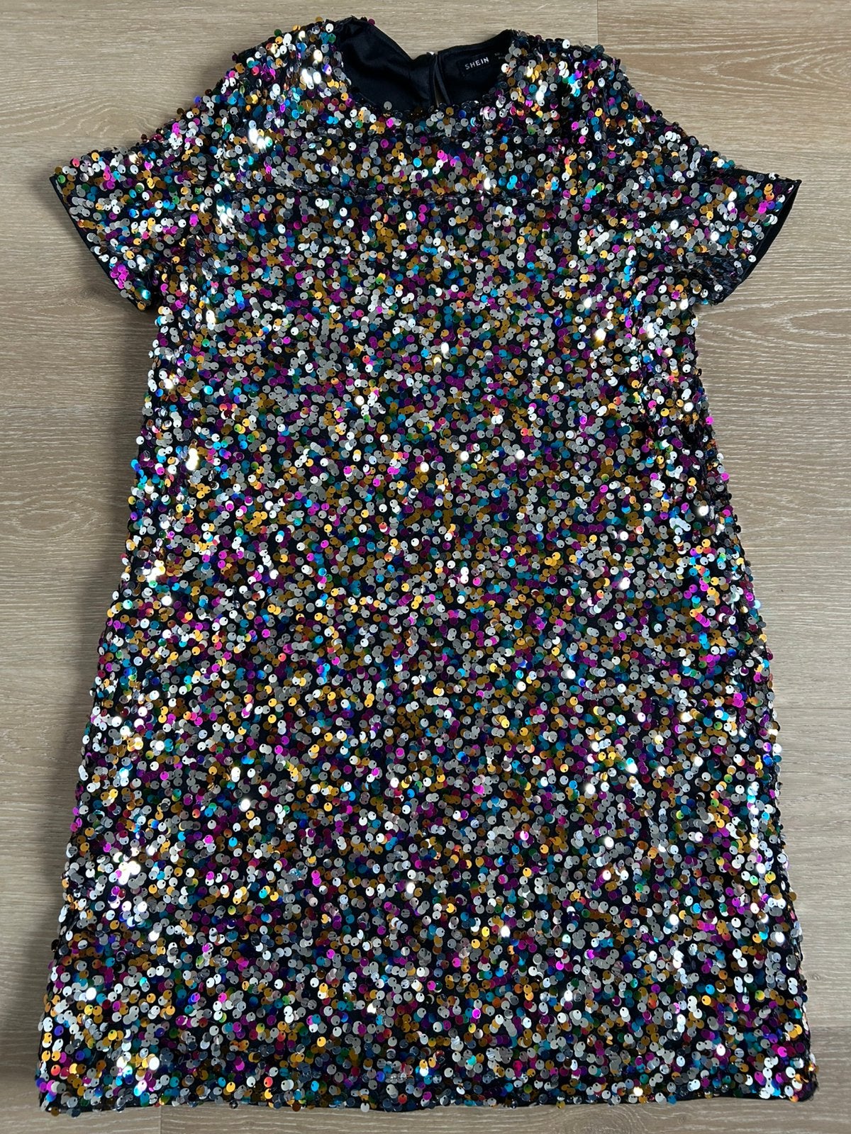 Glitter jurk pailleten meerdere kleuren maat S/36, Meerkleurig, Ophalen of Verzenden, Maat 36 (S), Gedragen