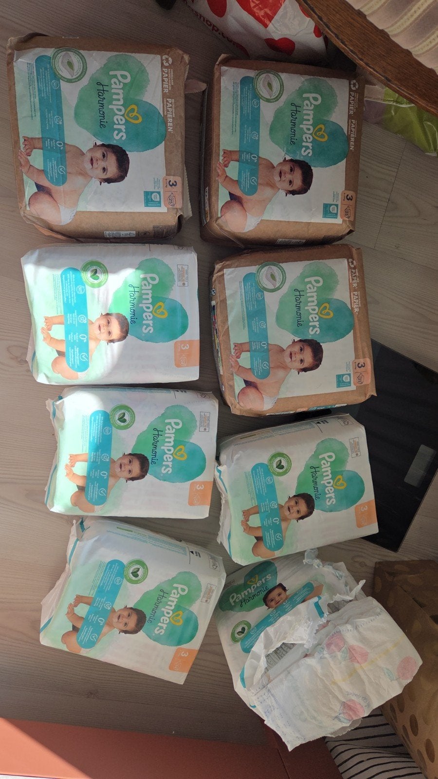 8 pakken Pampers Harmonie Maat 3 Luiers, Ophalen of Verzenden, Nieuw