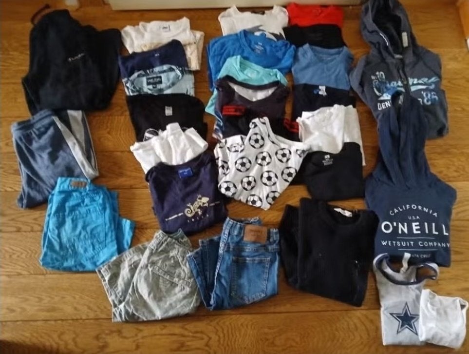 Pakket kleding mn 134 140, plus aantal grotere maten, Ophalen, Gebruikt, Maat 134