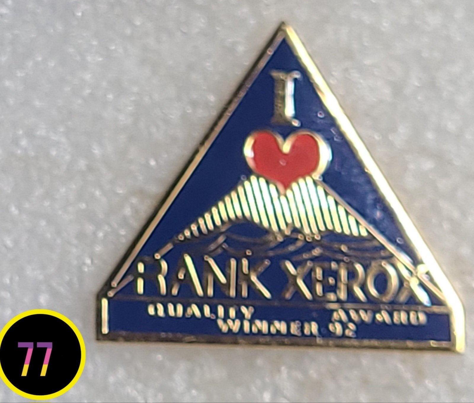 Vintage Rank Xerox 'I Love Rank Xerox' Quality Award Pin '92, Verzenden