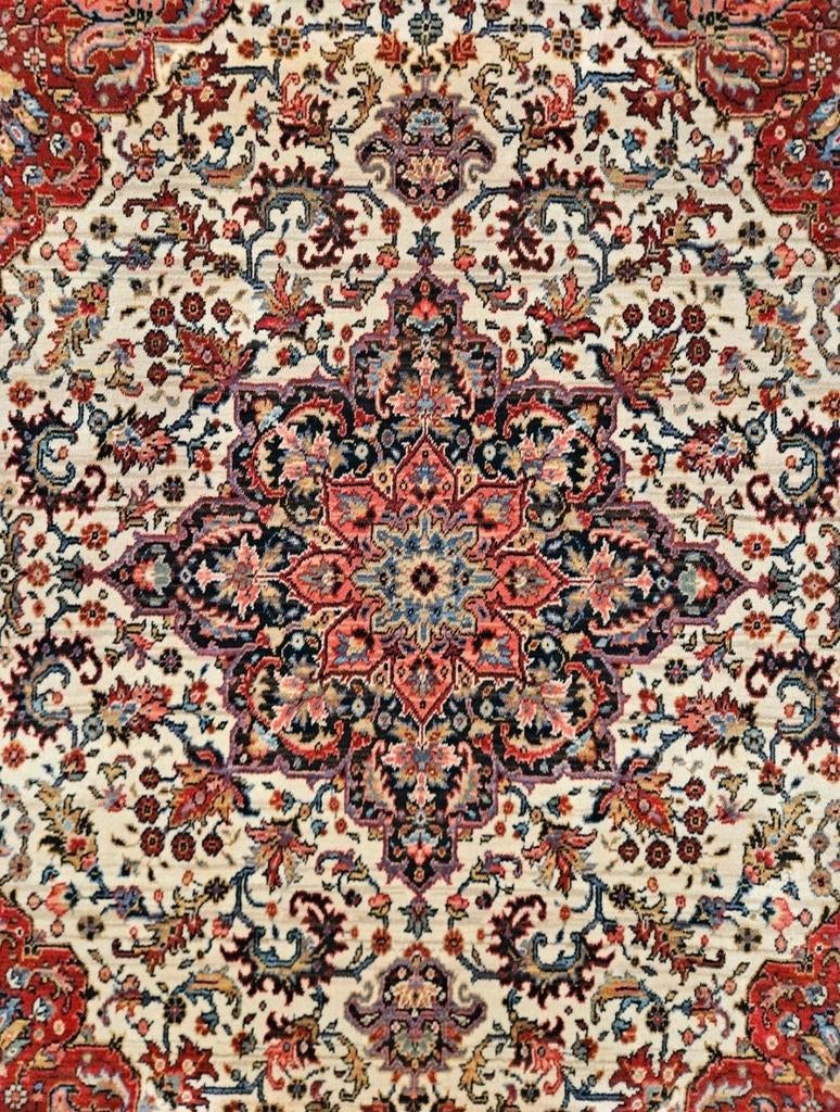 Vintage Perzisch wol Heriz vloerkleed medallion 170x235cm, 100 tot 150 cm, Ophalen of Verzenden, Zo goed als nieuw, Onbekend