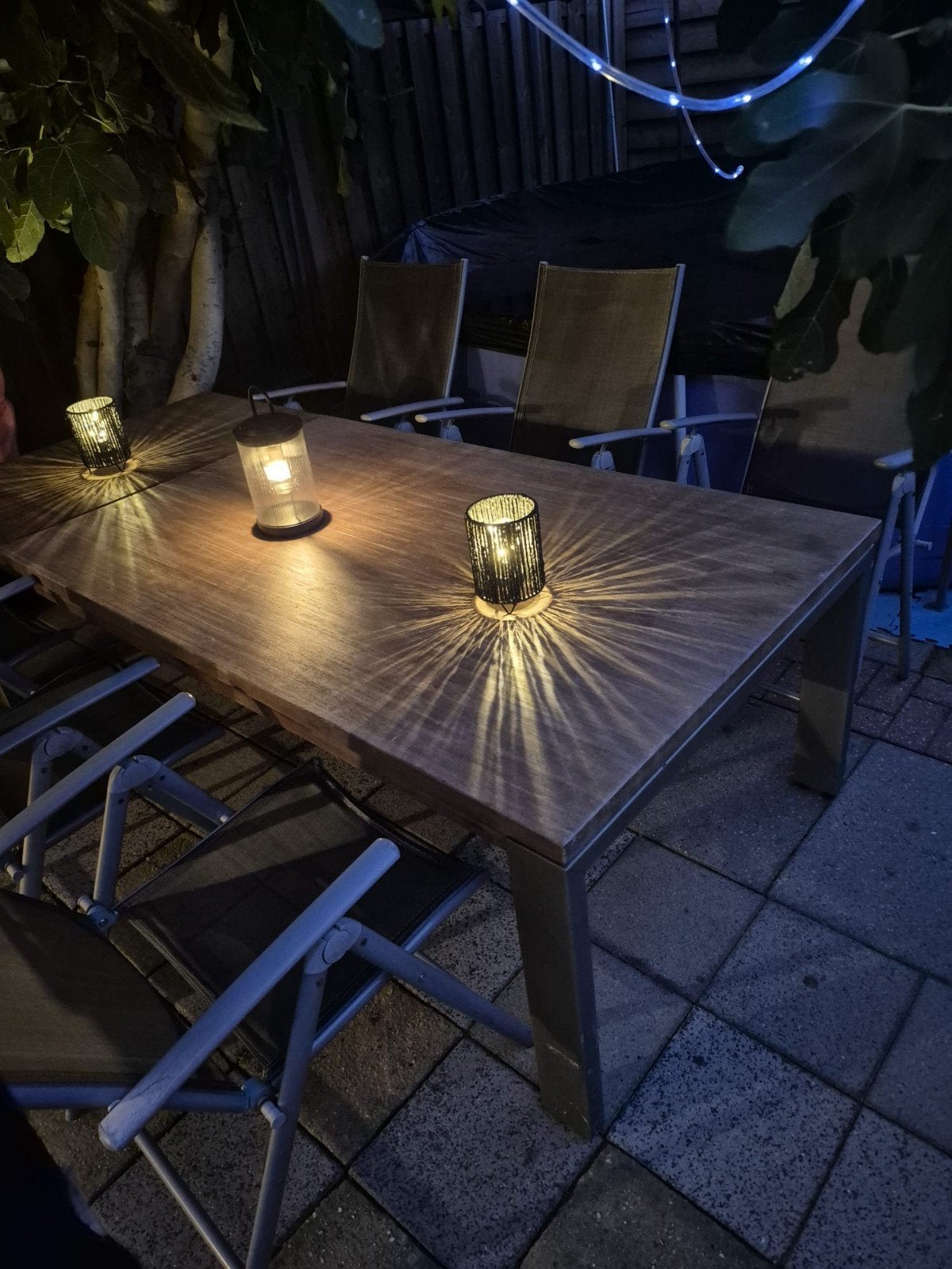 Uitschuifbare Tuintafel met 6 Inklapbare Stoelen, Tuin en Terras, Tuintafels, Ophalen, Gebruikt, Rechthoekig, Overige materialen