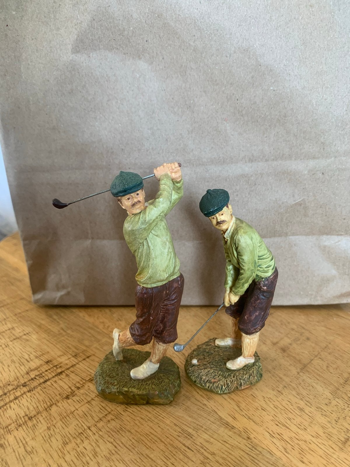 Vintage Golfers Beeldjes - Set van 2, Ophalen of Verzenden, Gebruikt, Mens