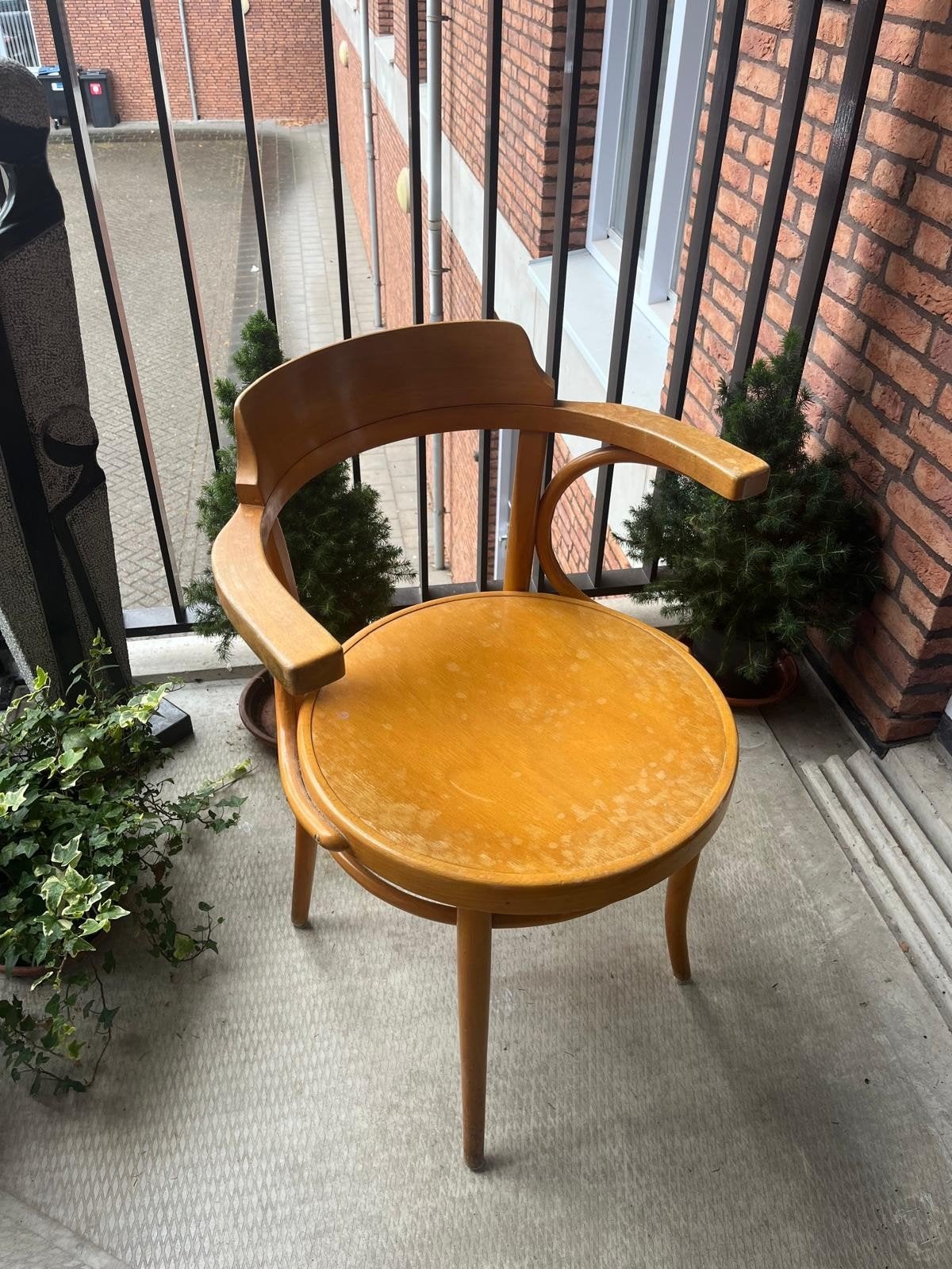 retro houten stoel lichtbruin, Ophalen, Gebruikt, Bruin, Eén