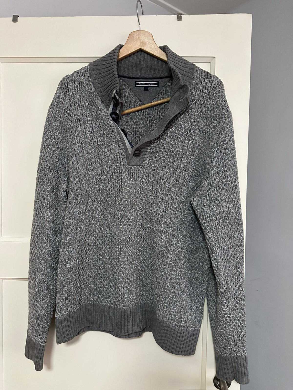 Stoer tommy hilfiger heren trui maat L bijna niet gedragen, Ophalen of Verzenden, Zo goed als nieuw, Grijs