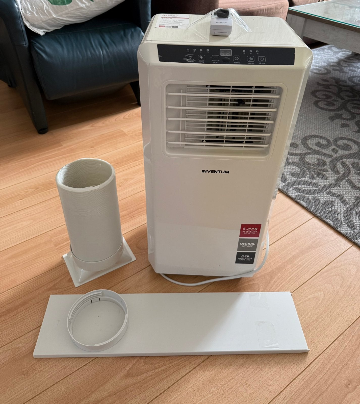 Inventum mobiele airconditioning+Afstandsb.+Complete raamkit, Witgoed en Apparatuur, Ophalen, Gebruikt, Energieklasse A of zuiniger