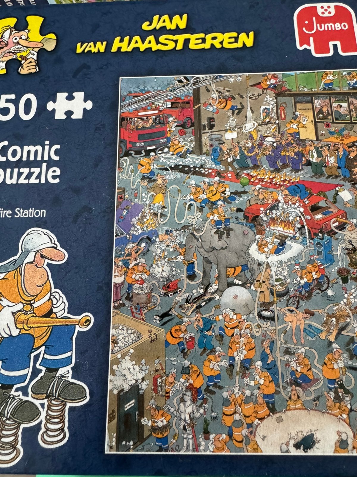 Fire station ( Jan van Haasteren), Hobby en Vrije tijd, Denksport en Puzzels, Ophalen of Verzenden, 500 t/m 1500 stukjes, Zo goed als nieuw