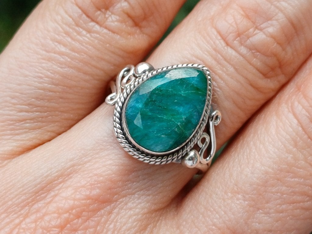 Vanoli 925 zilveren ring met ruwe smaragd maat 18,5, Daiva1973@hotmail.com, 18 tot 19, Vanoli, Amsterdam