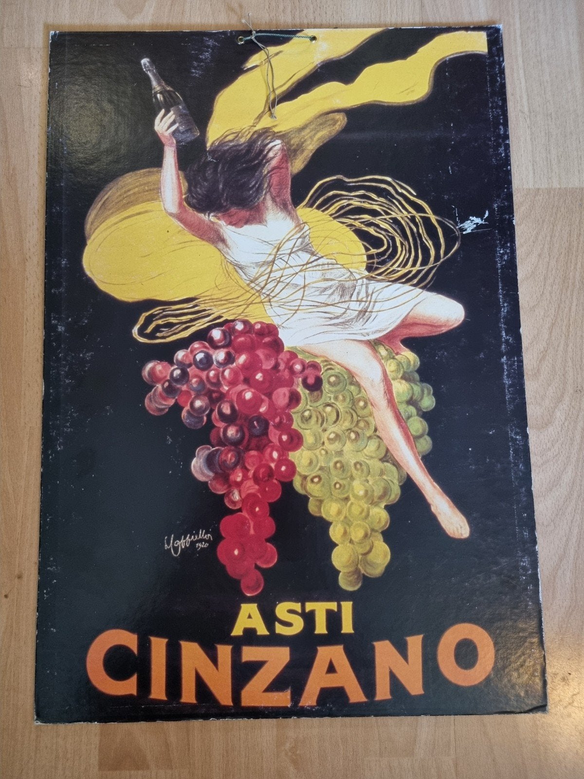 Asti Cinzano - Reclamebord karton  L. Cappiello, Ophalen of Verzenden, Gebruikt, Reclamebord