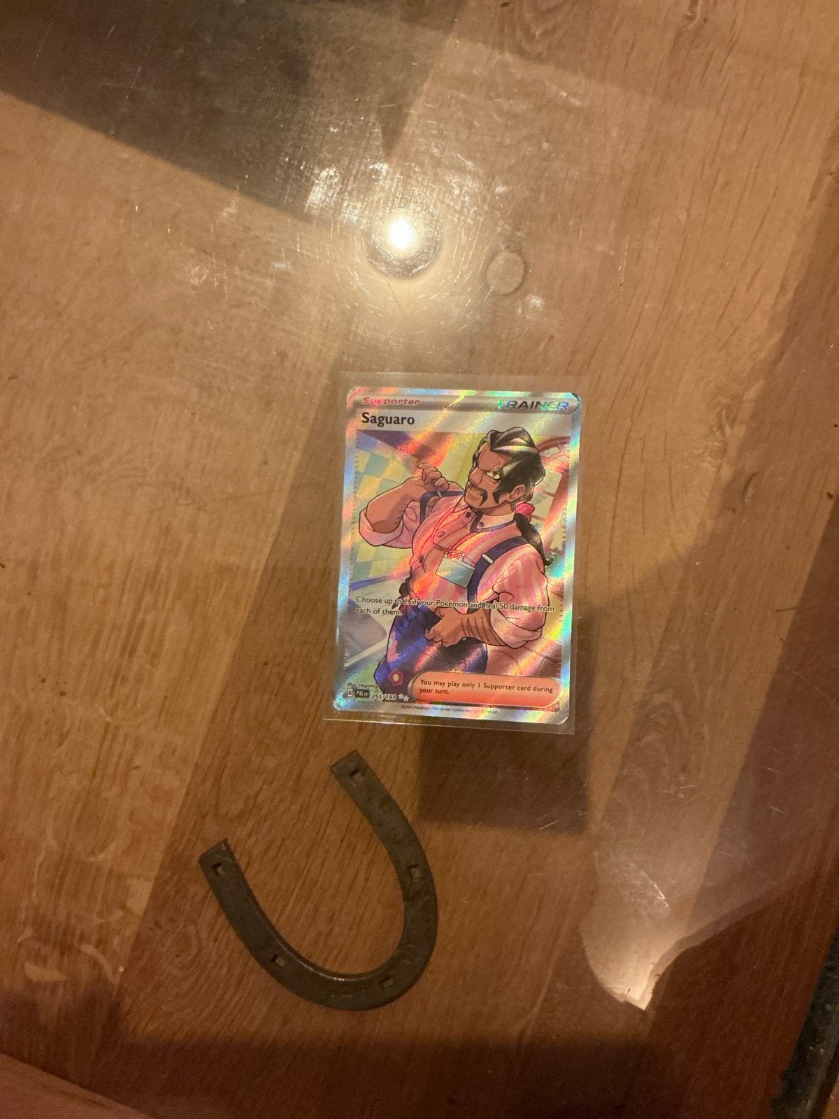 Pokémon TCG Saguaro Trainer Kaart niet zo’n goede conditie, Ophalen of Verzenden, Zo goed als nieuw, Losse kaart
