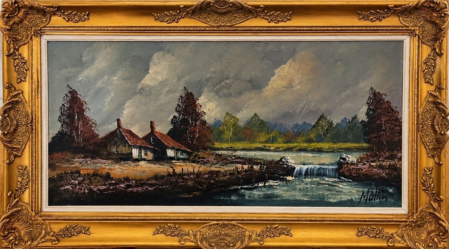 Olieverfschilderij op Doek 120x70 cm met Vergulde Lijst, Ophalen