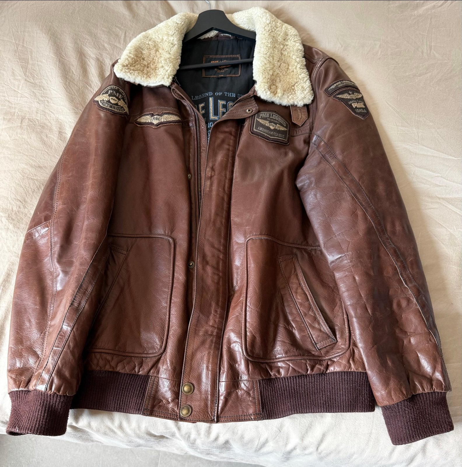 PME Legend Hudson Bomber Leren Jas XXL, Ophalen of Verzenden, Zo goed als nieuw, Overige maten, Bruin