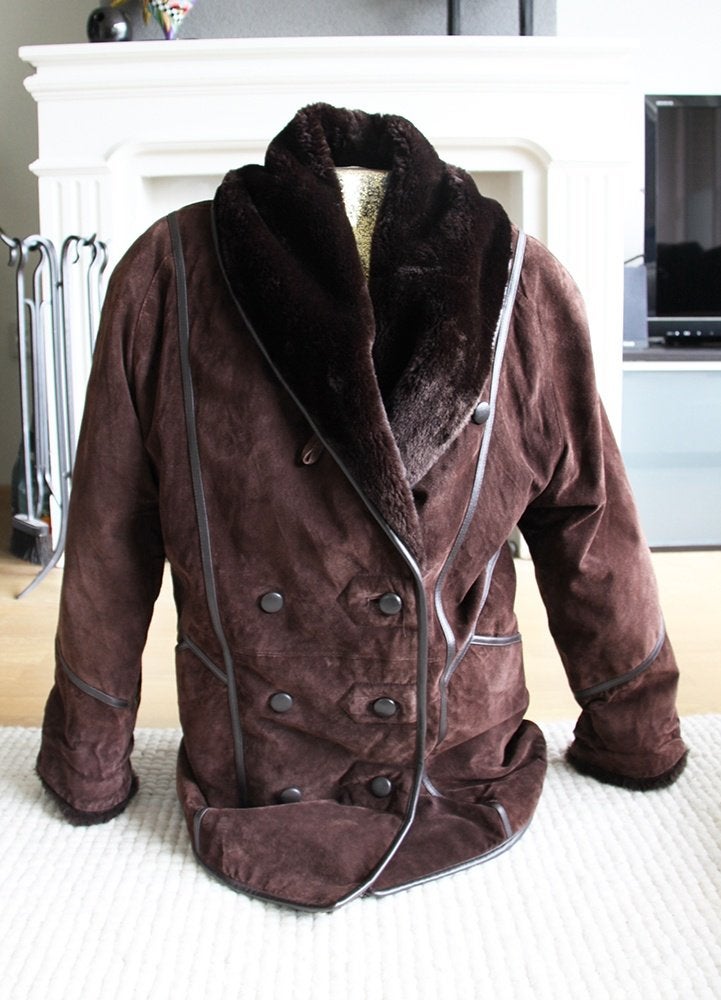 Prachtige Warme Suede Damesjas (M) € 75,-, Maat 38/40 (M), Bruin, Onbekend., Ophalen of Verzenden
