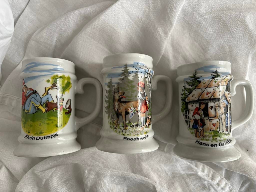 Efteling Kopjes Jaren '70/'80 - Hans en Grietje, Roodkapje,, Ophalen of Verzenden, Gebruikt, Gebruiksvoorwerp