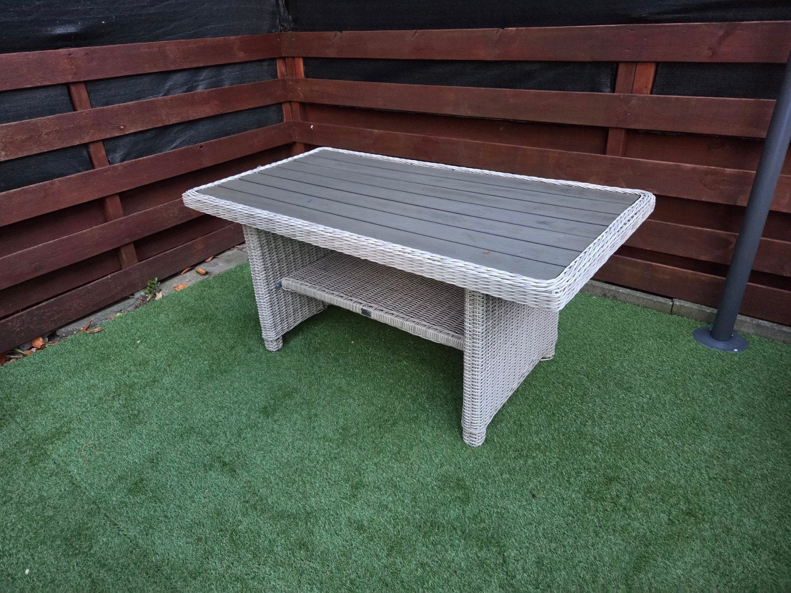 Stijlvolle Wicker Tuinsalontafel met Opbergruimte, Ophalen