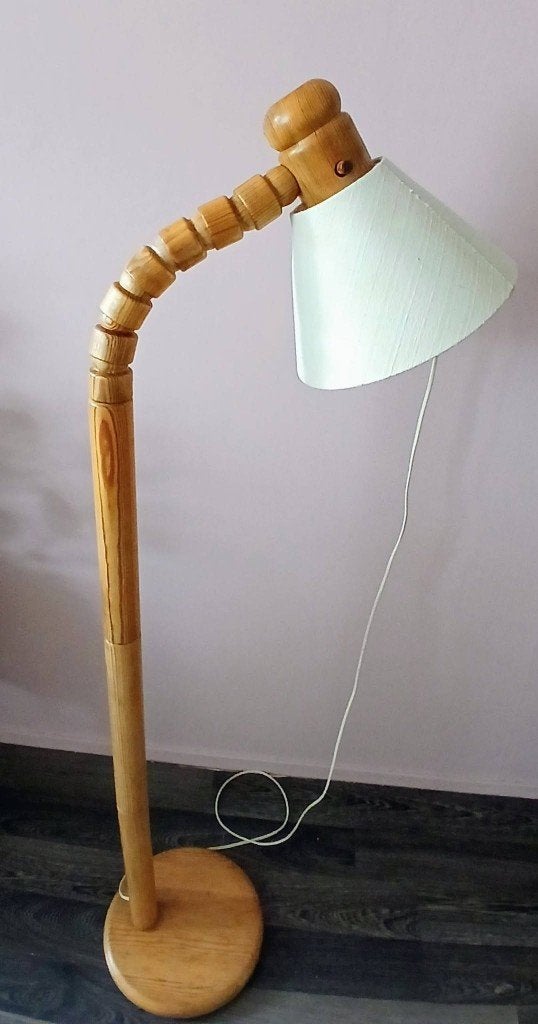 Zeldzame vintage vloerlamp Solbackens Svarveri Type 30K, Huis en Inrichting, Ophalen, Gebruikt, E27 (groot), 150 tot 200 cm