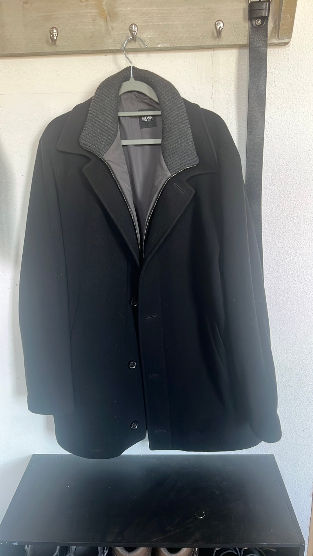 Hugo Boss Mantel Jas wol, Ophalen of Verzenden, Zo goed als nieuw, Zwart