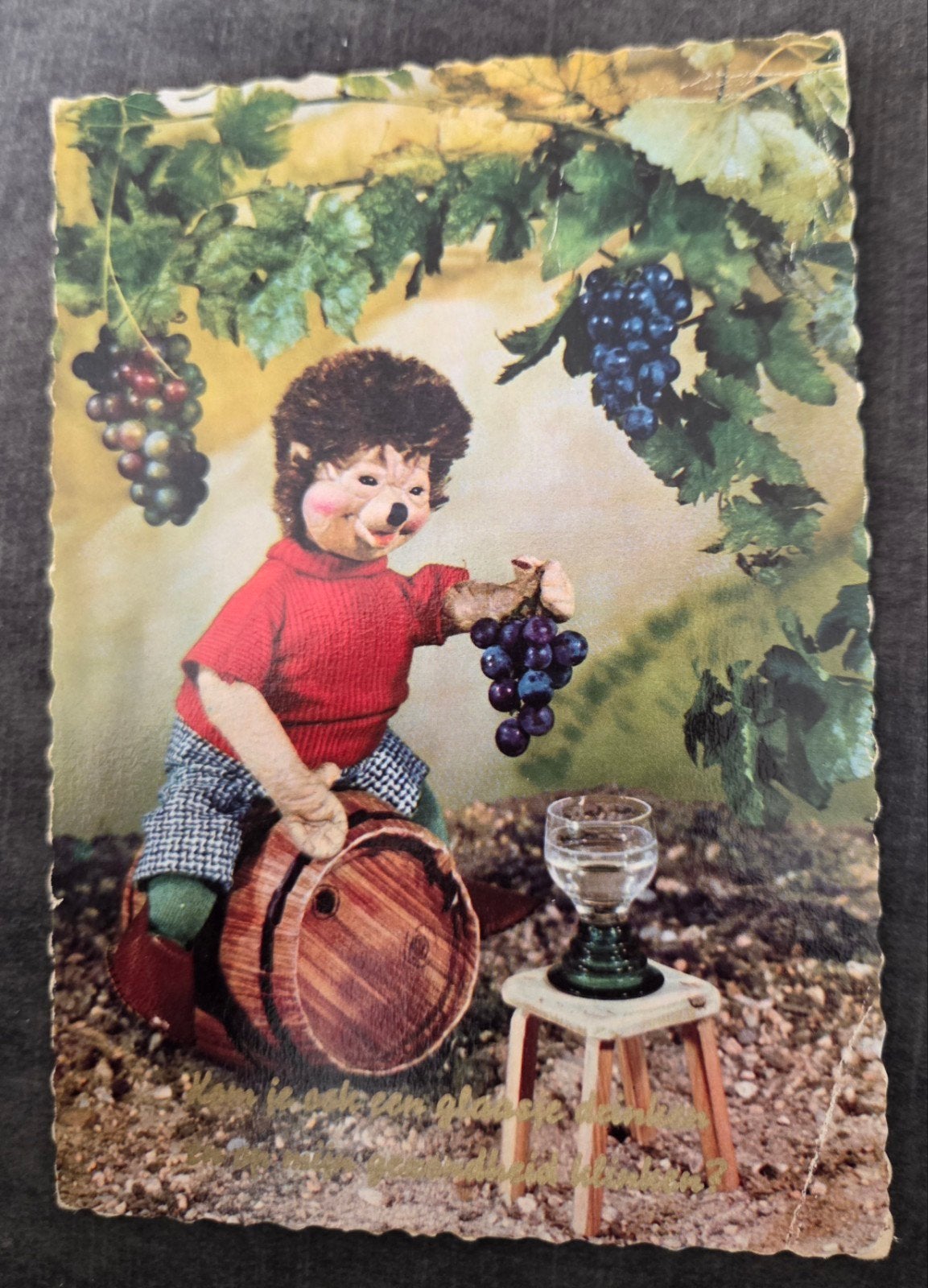 Vintage Egel Ansichtkaart - Wijnmakerij Thema, Verzamelen, Verzenden, 1960 tot 1980, Gelopen, Overige thema's