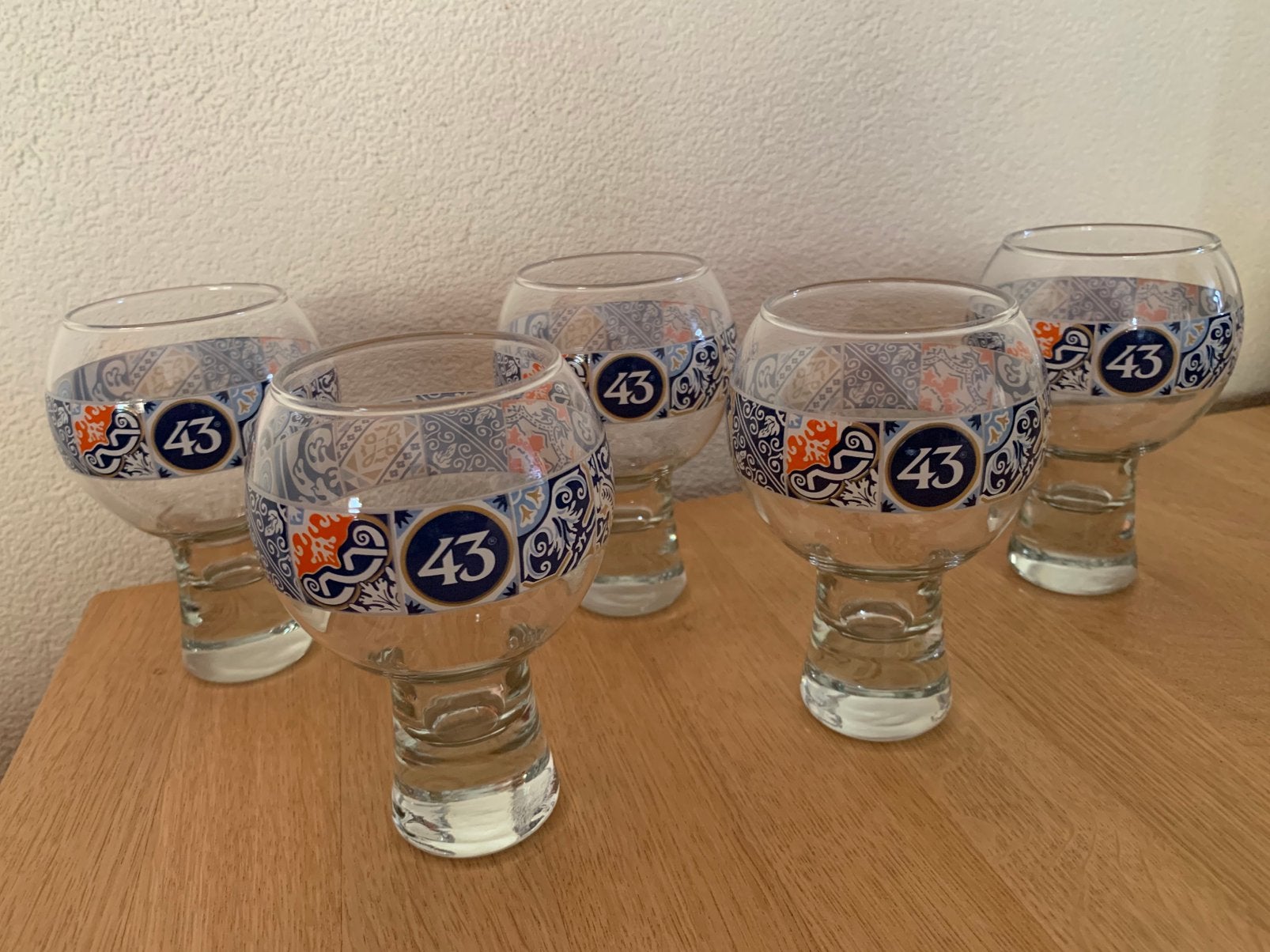 5 Licor 43 ballonglazen glazen, Verzamelen, Glas en Borrelglaasjes, Ophalen of Verzenden, Zo goed als nieuw, Bierglas