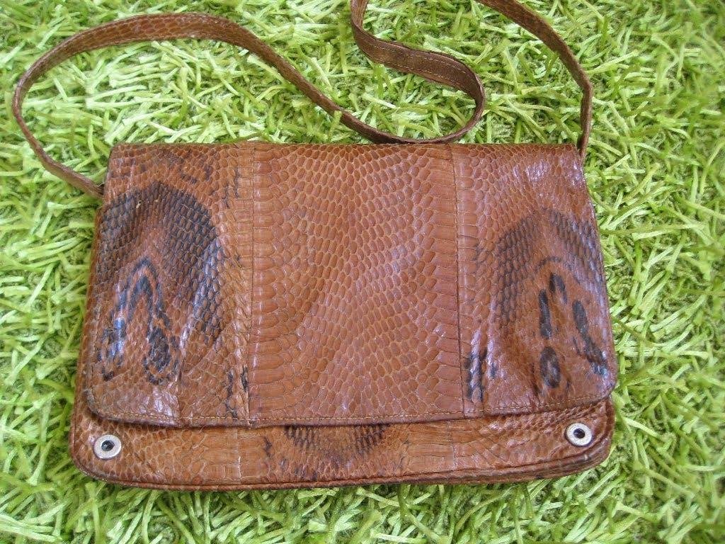 Div. antiek reptiel leren dames tasjes., Ophalen of Verzenden