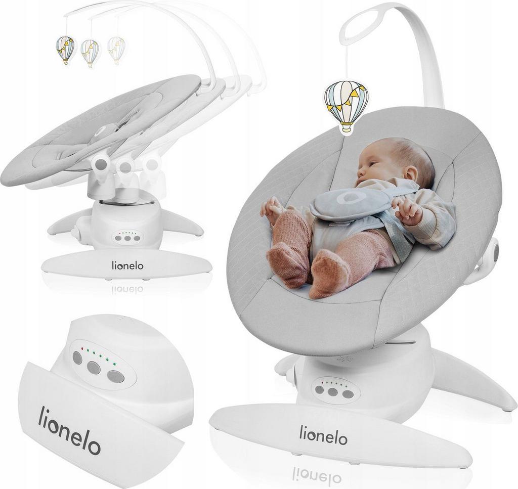 Lionelo Iris Premium Babyschommel - 360 Draaibaar Zitje, Ophalen, Zo goed als nieuw, Wipstoel, Verstelbaar