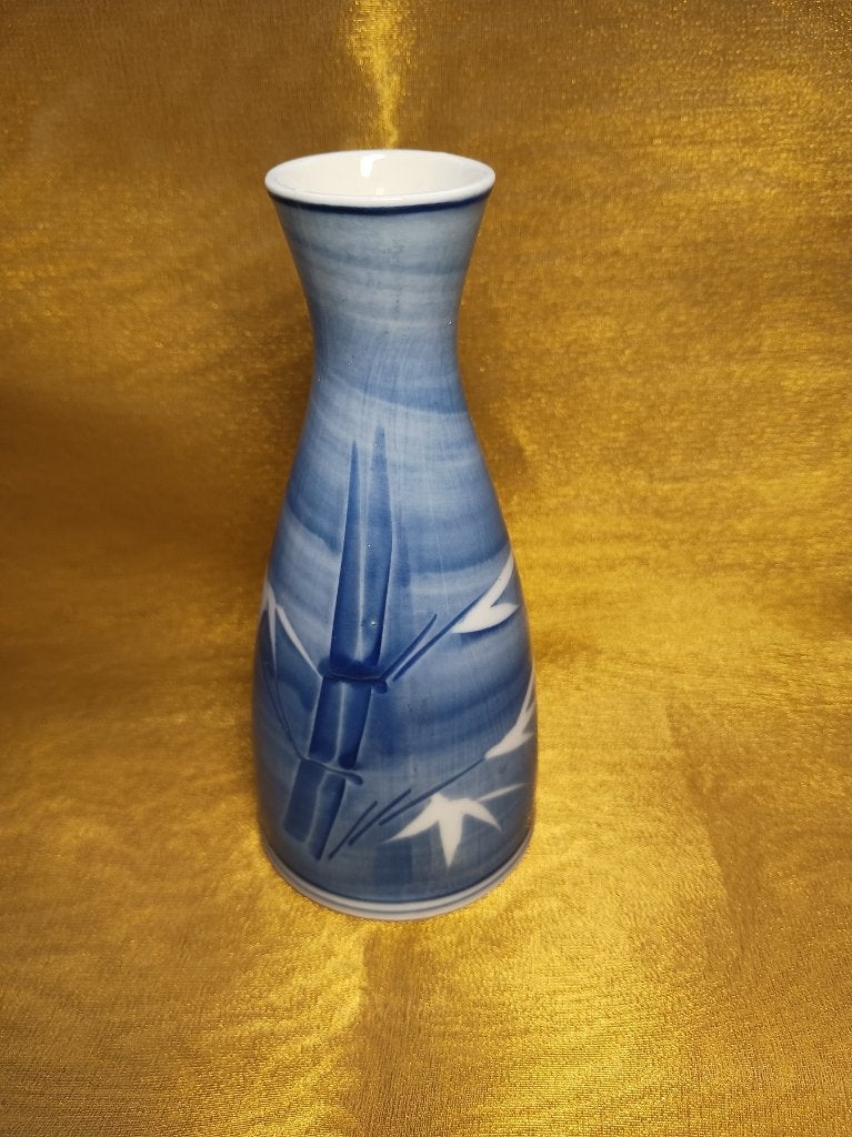 Japans Sake Karafje Blauw-Wit Bamboo design, Ophalen of Verzenden