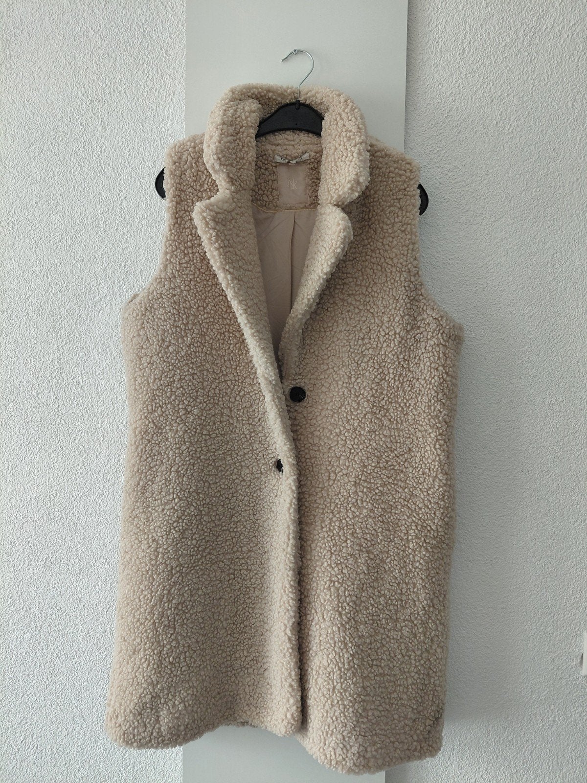 NUKUS teddy jas L, Kleding | Dames, Bodywarmers, Beige, Maat 42/44 (L), Ophalen of Verzenden, Zo goed als nieuw