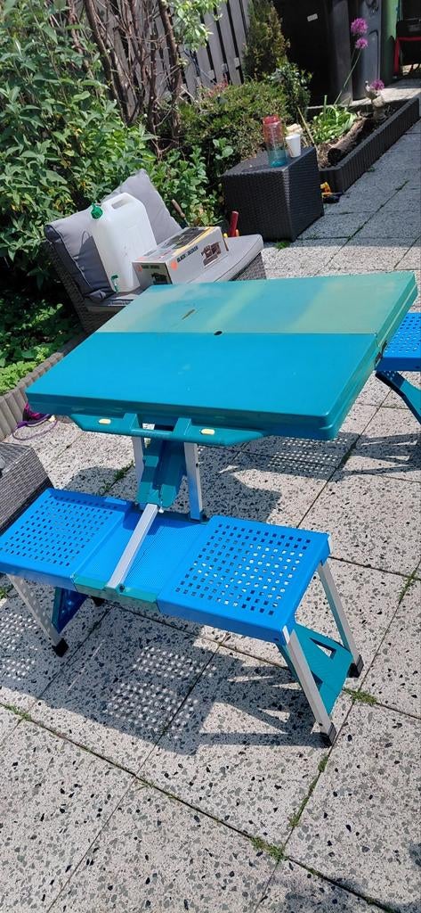Picknicktafel uitklapbaar 4 personen, Tuin en Terras, Ophalen of Verzenden, Rechthoekig, Hout