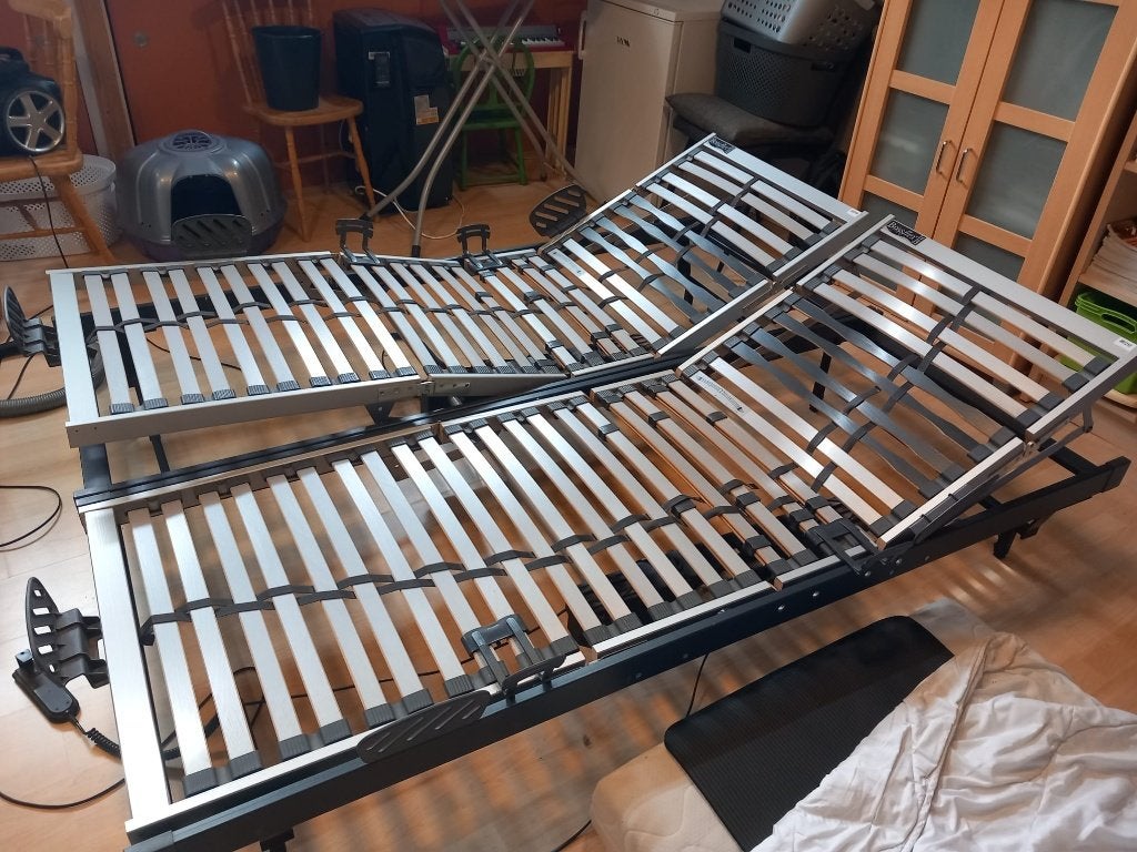 Twee persoons Bossflex electrische lattenbodems type 440 EL, Huis en Inrichting, Ophalen, Overige materialen, Gebruikt, 210 cm