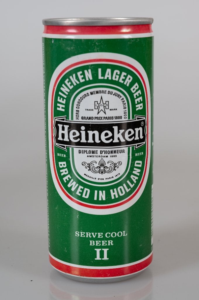 Oud 0,5 ltr Heineken Lager Beer blikje (vol), Verzamelen, Biermerken, Ophalen of Verzenden, Gebruikt, Heineken
