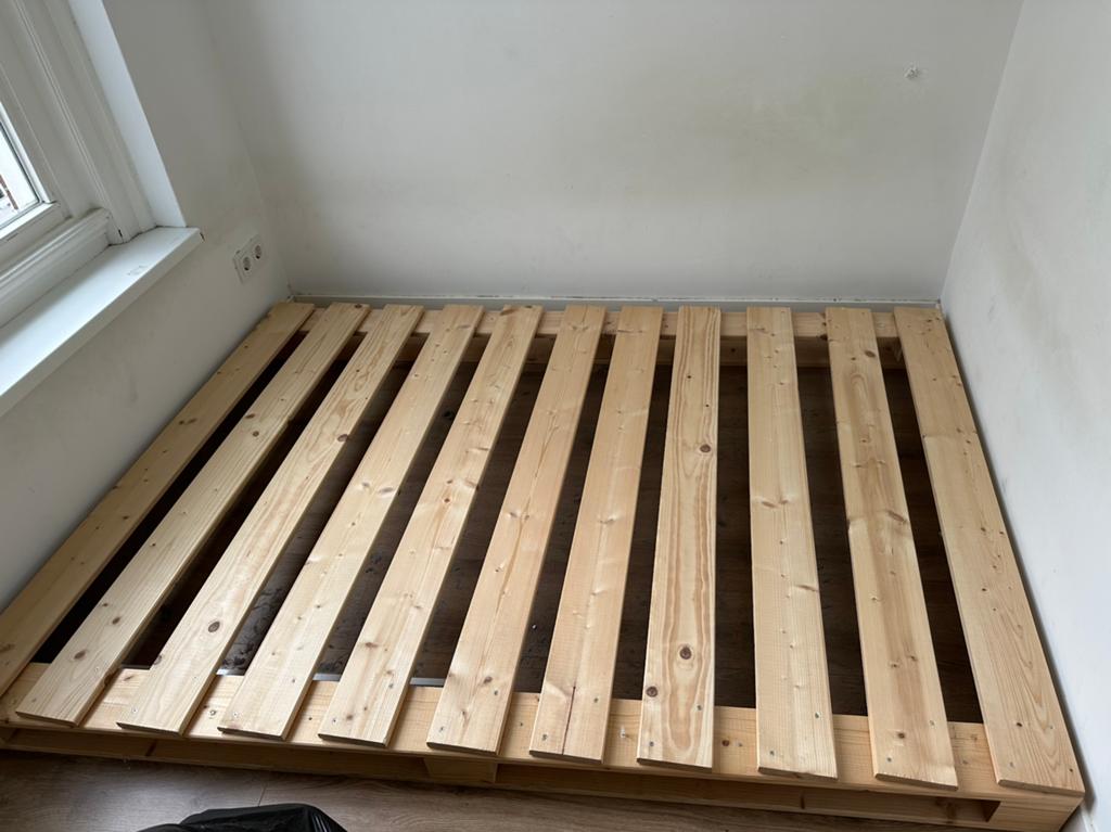 Houten planken/pallets voor bed of meubels, Ophalen, Gebruikt, Eenpersoons, Bruin