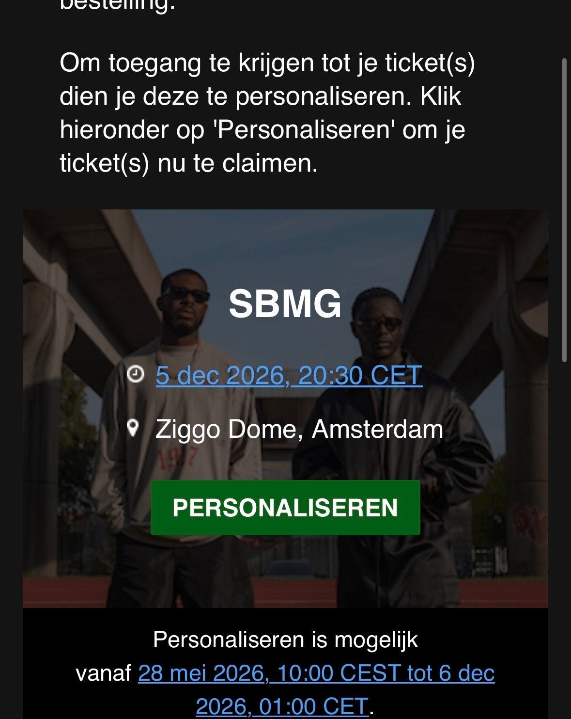 4 Golden Circle tickets staanplaats 5 december SBMG, Tickets en Kaartjes, Drie personen of meer, December