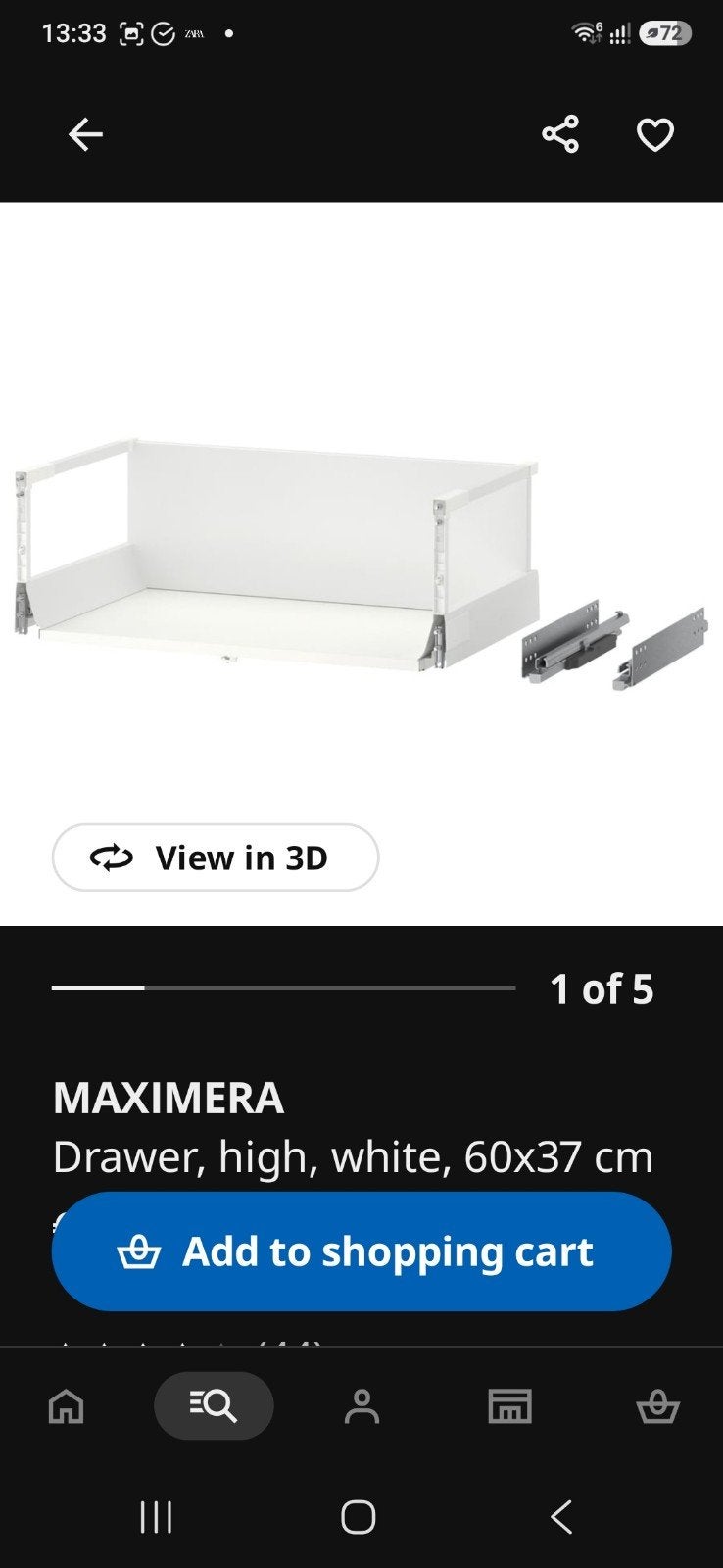 IKEA Metod MAXIMERA 80319363 60x37 met VEDDINGE front 60x40, Ophalen, Overige materialen, Minder dan 50 cm, 1 of 2 laden