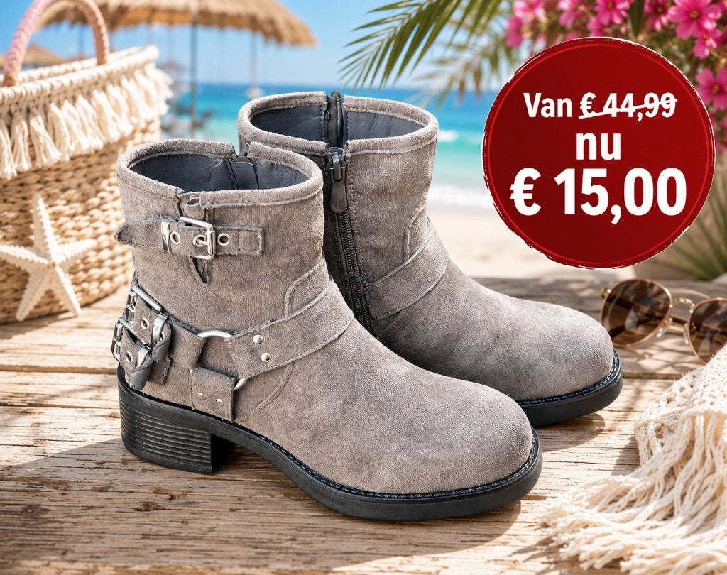 Bikerboots Antraciet Maat 36, Lage of Enkellaarzen, Nieuw, Ophalen of Verzenden, Grijs