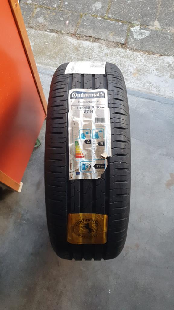 1x Continental EcoContact6 zomerband – 195/55 R16 NIEUW, Auto-onderdelen, Banden en Velgen, Ophalen, 16 inch, Nieuw, Band(en)