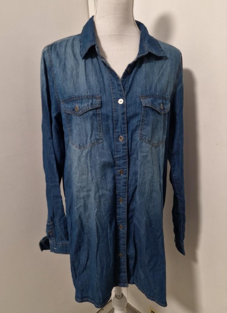 Nieuw Denim Overhemd/Tuniek - True Spirit - Maat L, Ophalen of Verzenden, Nieuw, Maat 38/40 (M), Blauw