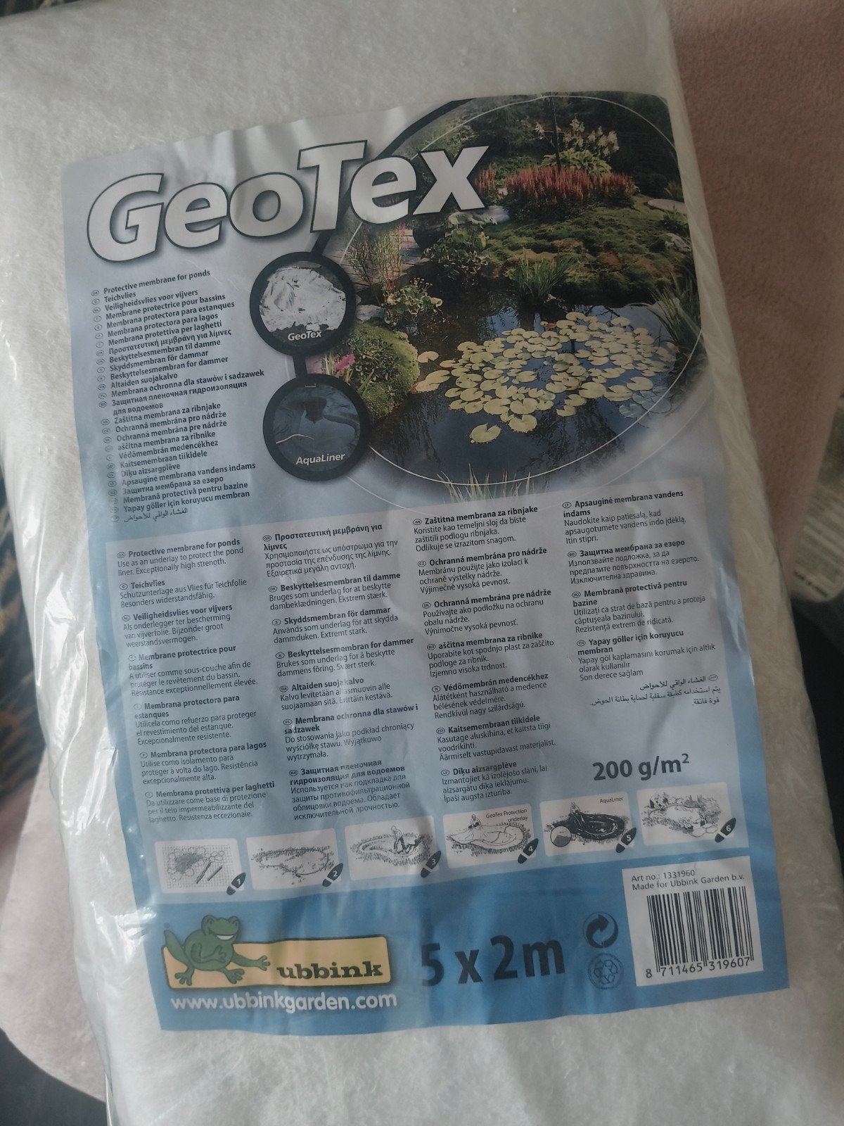GeoTex Veiligheidsvlies voor vijvers 5x2m NIEUW, Ophalen, Nieuw