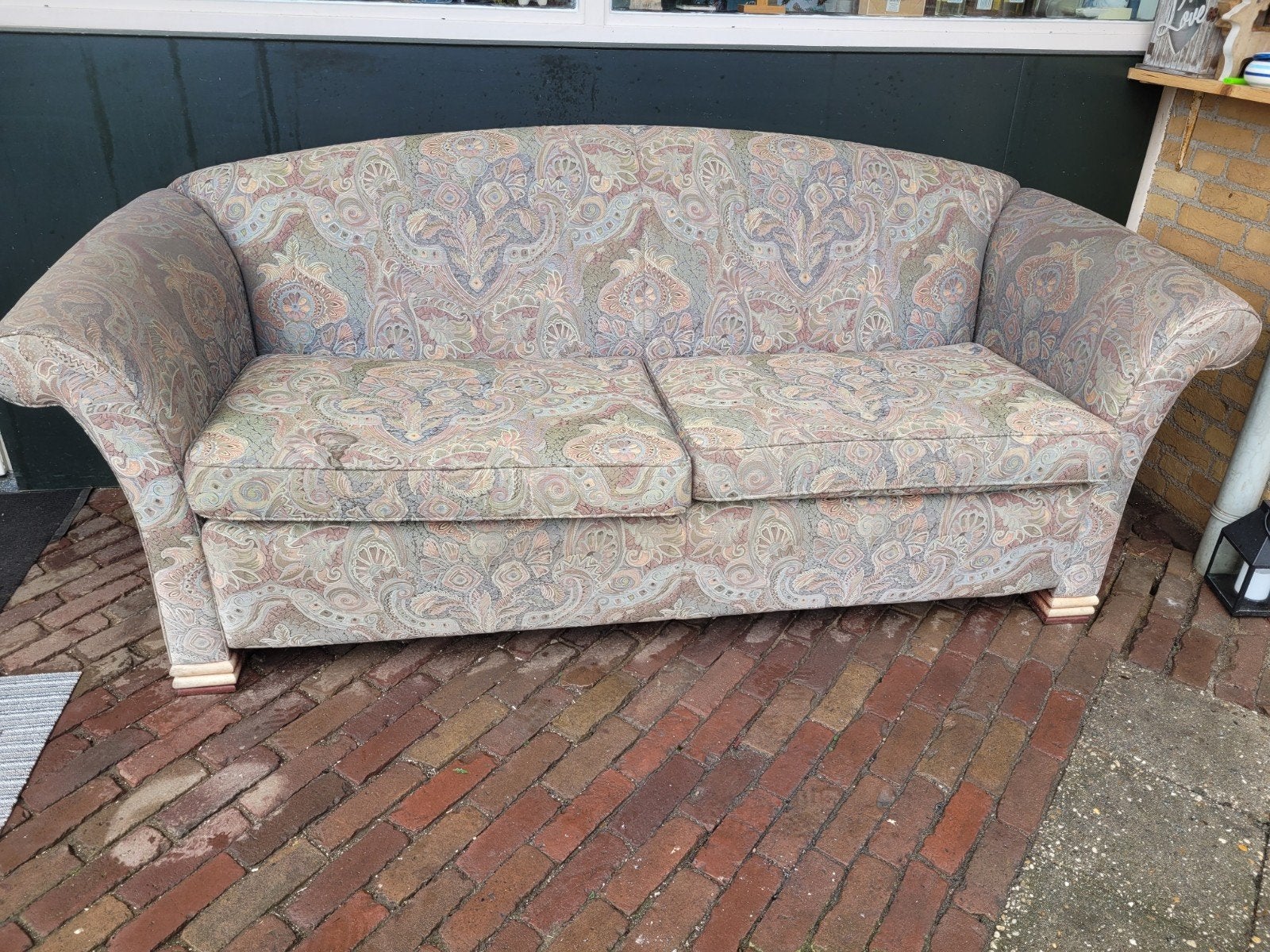 Antieke zitbank met paisley print - Gratis afhalen, Antiek en Kunst, Ophalen