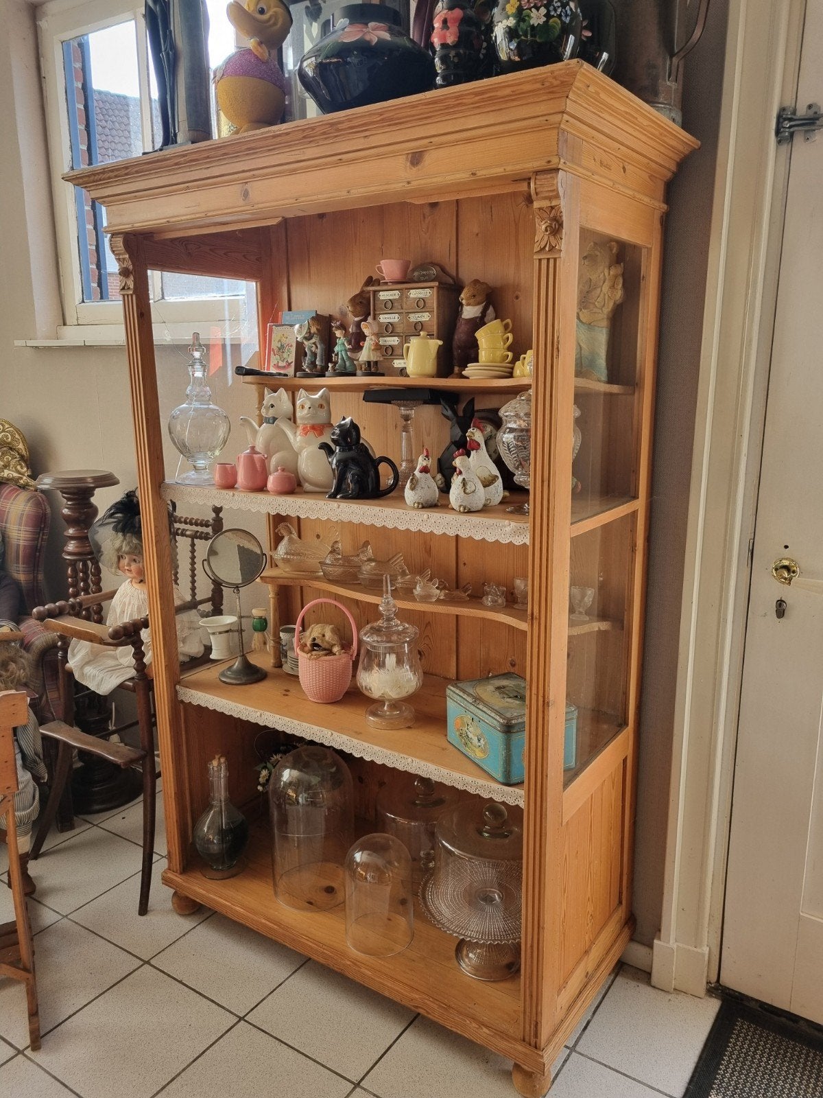 vitrine kast oud grenen, Ophalen of Verzenden