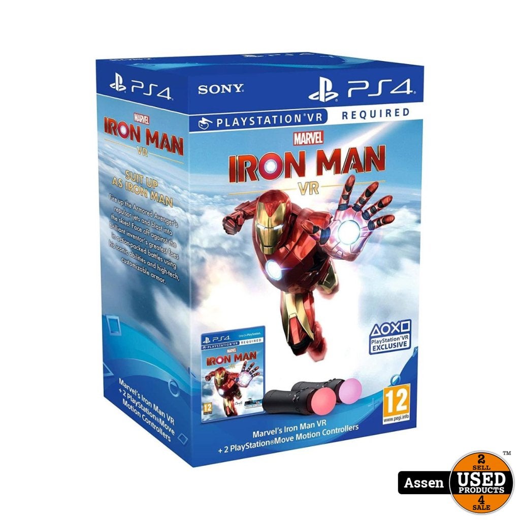 Marvel Iron Man VR PS4 Game Incl. 2 Move Motion Controllers, Spelcomputers en Games, Games | Sony PlayStation 4, Gebruikt