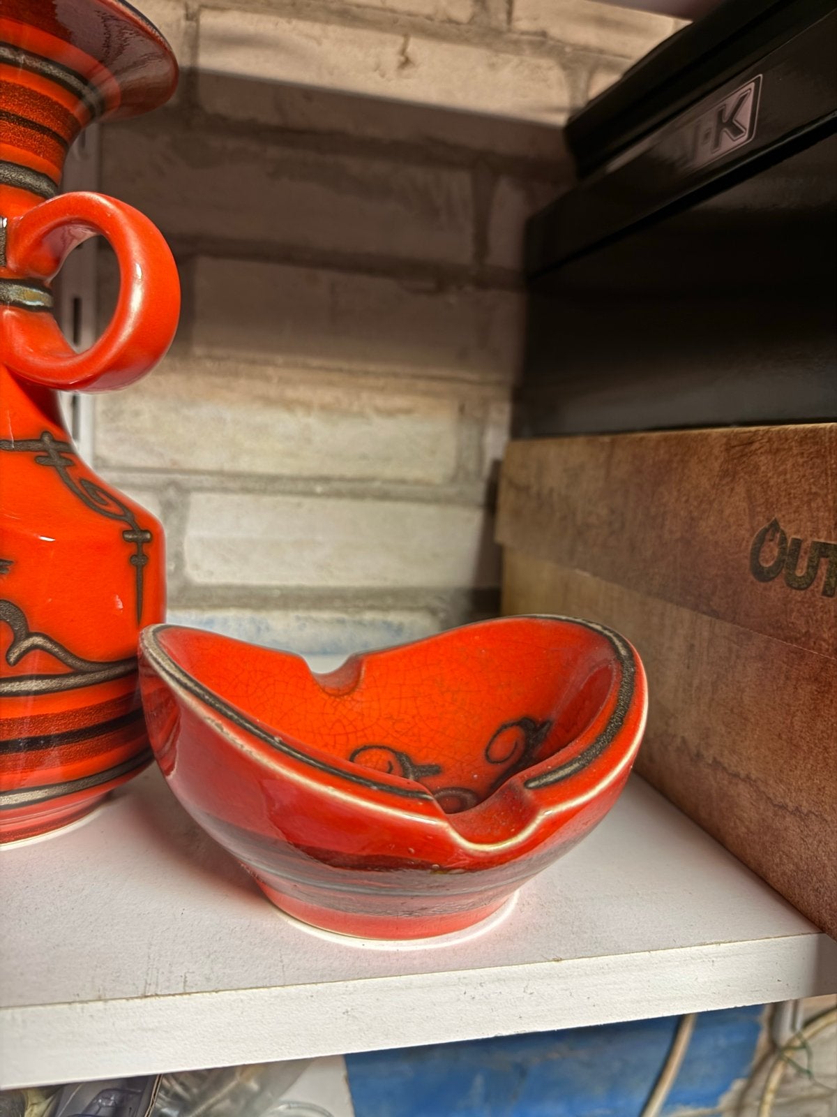 Vintage Plateel GOUDA Holland Oranje Keramiek Set, Ophalen