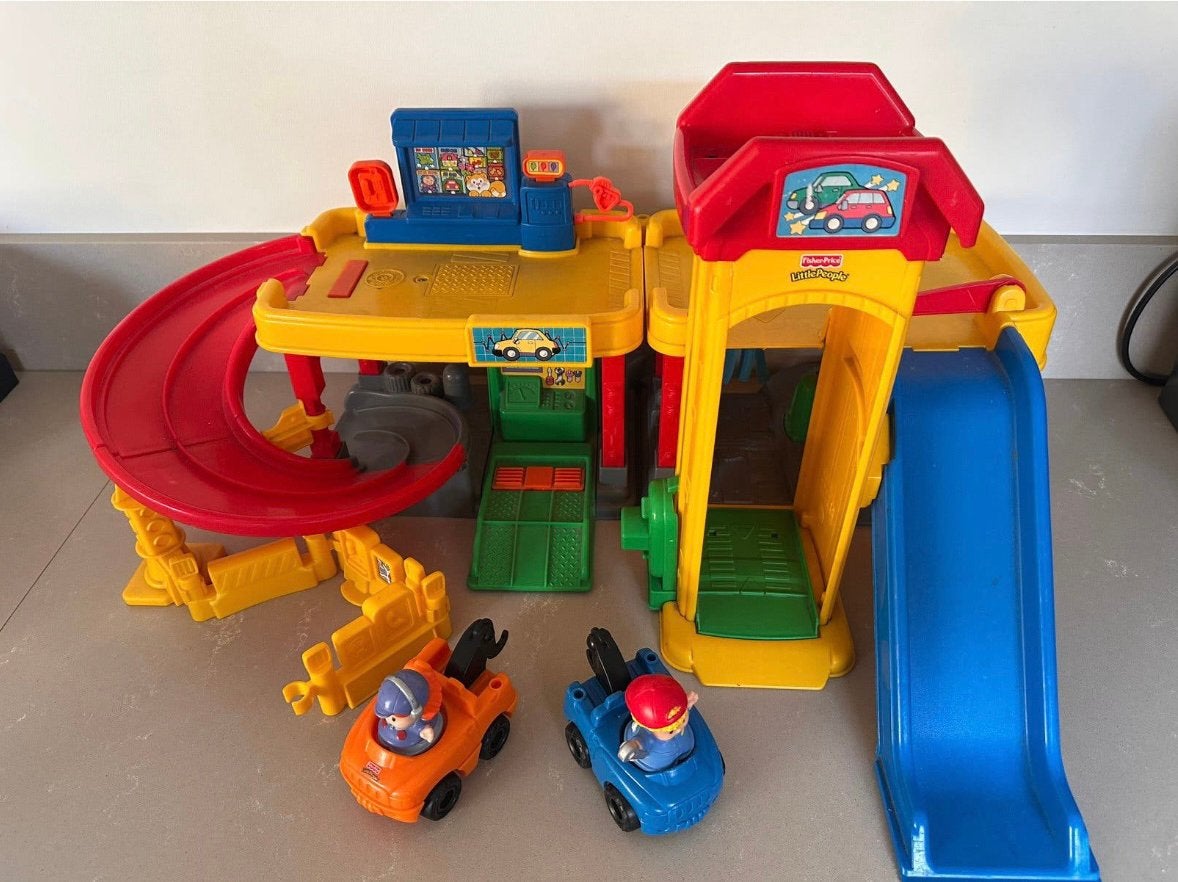 Parkeer dek garage Fisher Price alles werkt met batterijen, Ophalen, Gebruikt, Speelset, Met geluid
