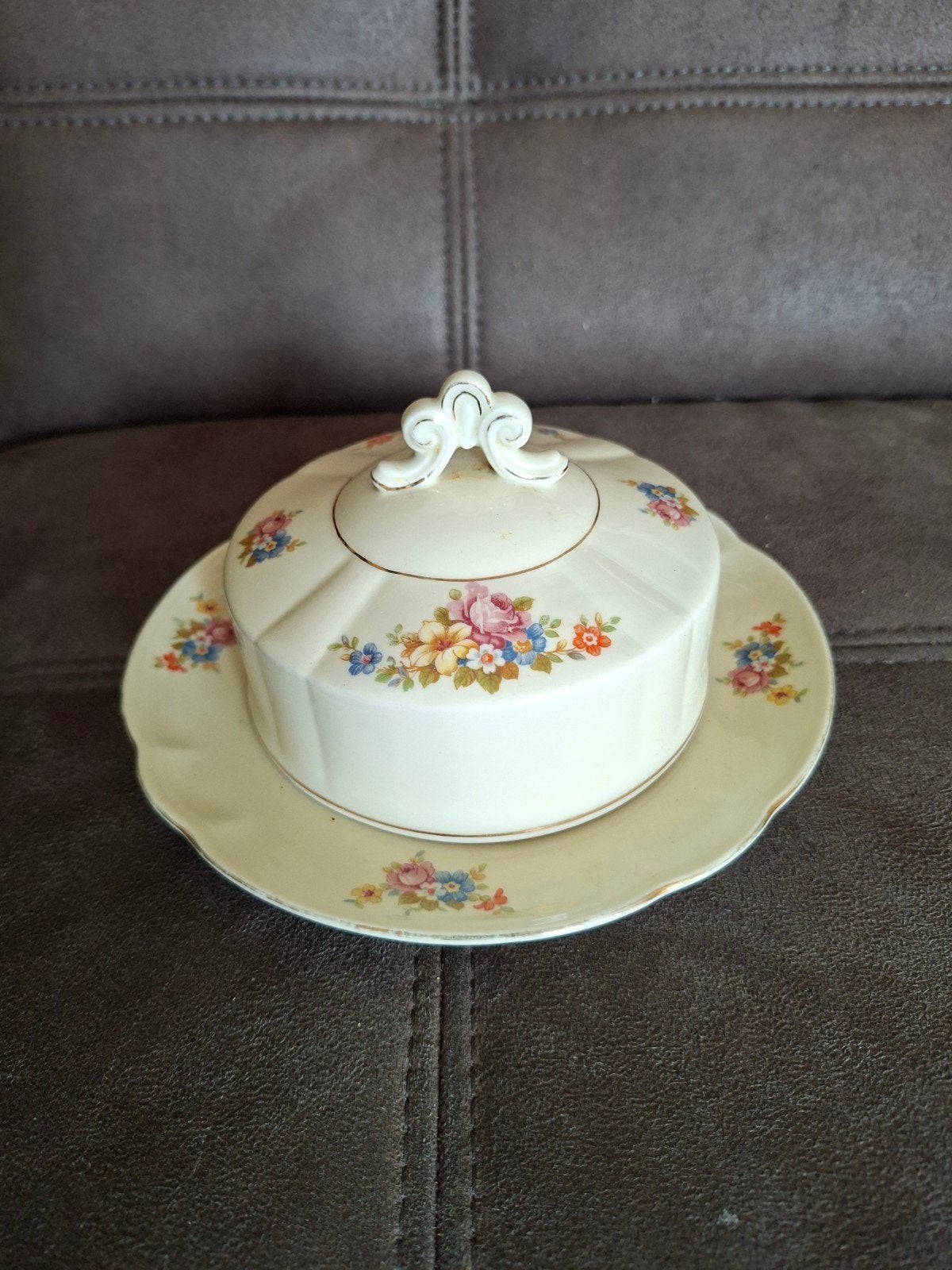 Vintage Arzberg botervloot met bloemendecor, Ophalen of Verzenden