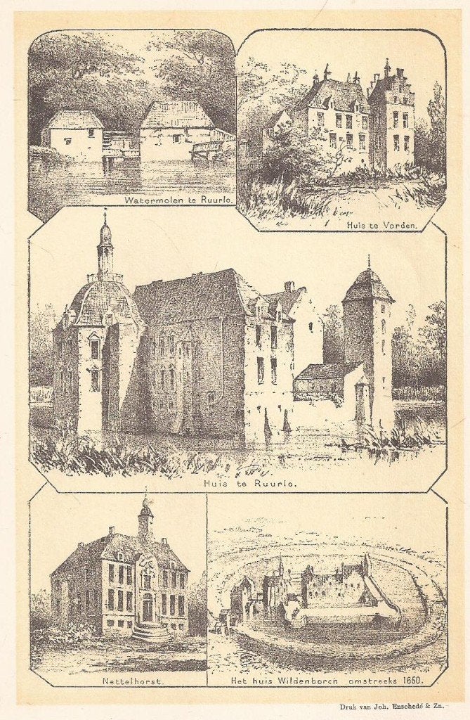 Watermolen Ruurlo Huis Vorden Huis Ruurlo Nettelhorst kl. li, 1800 - 1899, Stadsgezicht, Ophalen of Verzenden, Origineel