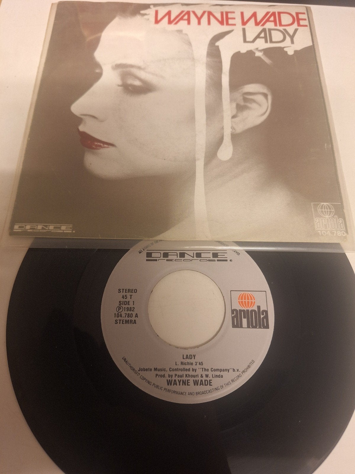 Wayne Wade - Lady, 1982., Cd's en Dvd's, Vinyl | Pop, Fotohoes, Verzenden, 7 inch, Pop