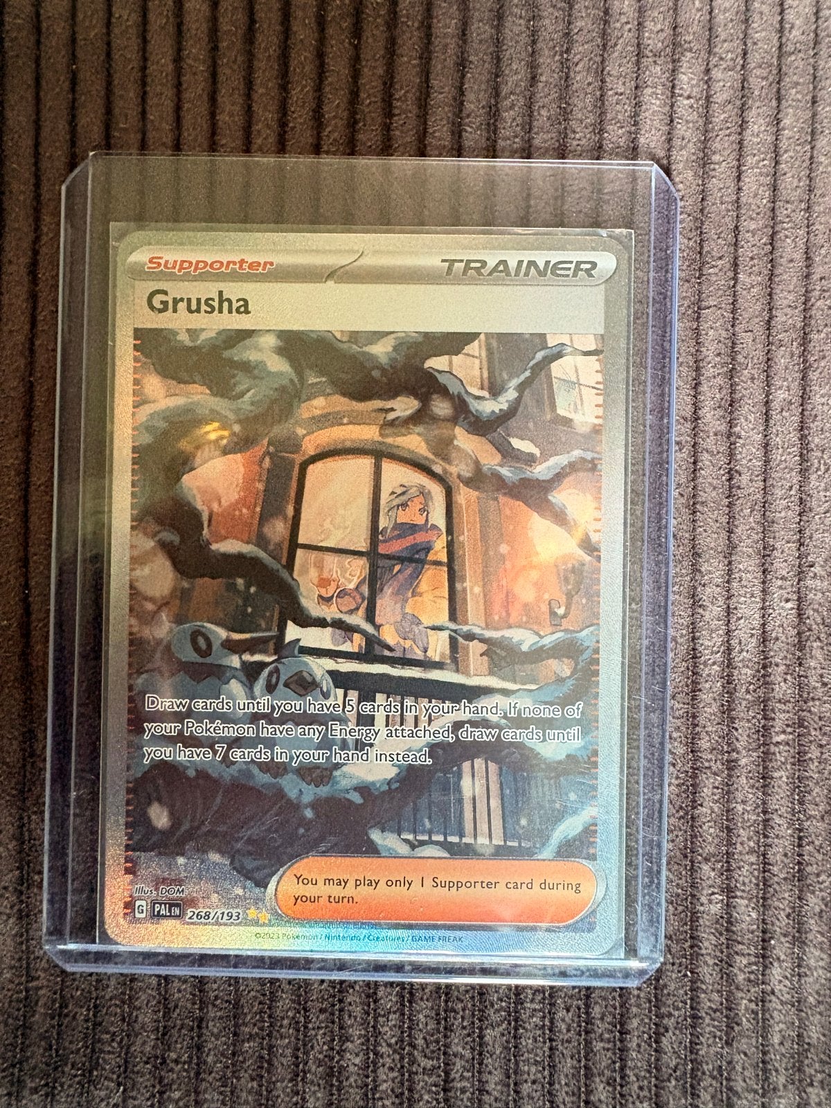 Pokémon TCG Grusha Supporter Trainer Kaart 268/193, Ophalen of Verzenden, Zo goed als nieuw, Losse kaart