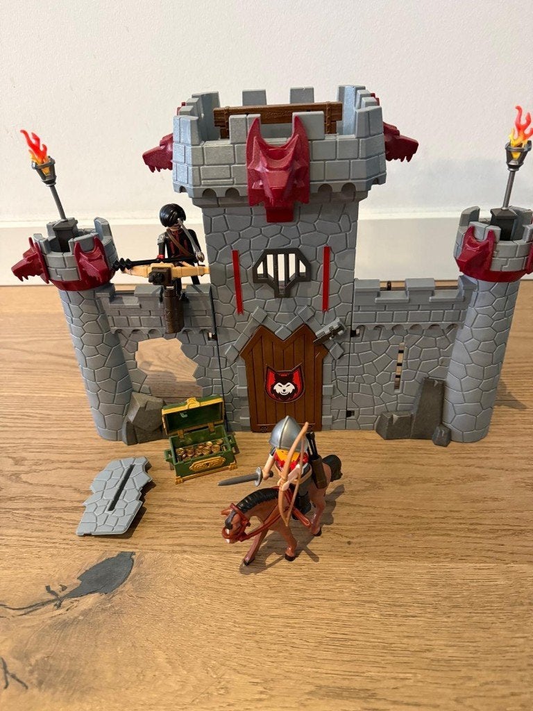 Playmobil 6697 – Ridderkasteel / Wolvenburcht (meeneembaar), Complete set, Ophalen of Verzenden, Zo goed als nieuw, Kasteel/Fort